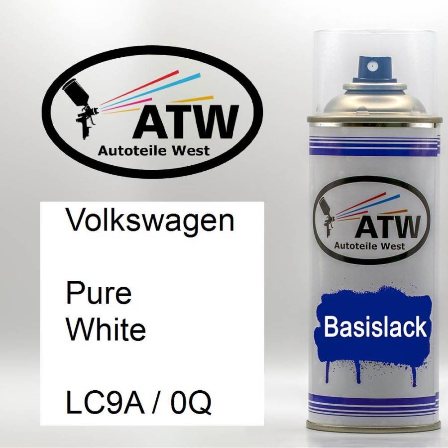 Volkswagen, Pure White, LC9A / 0Q: 400ml Sprühdose, von ATW Autoteile West.